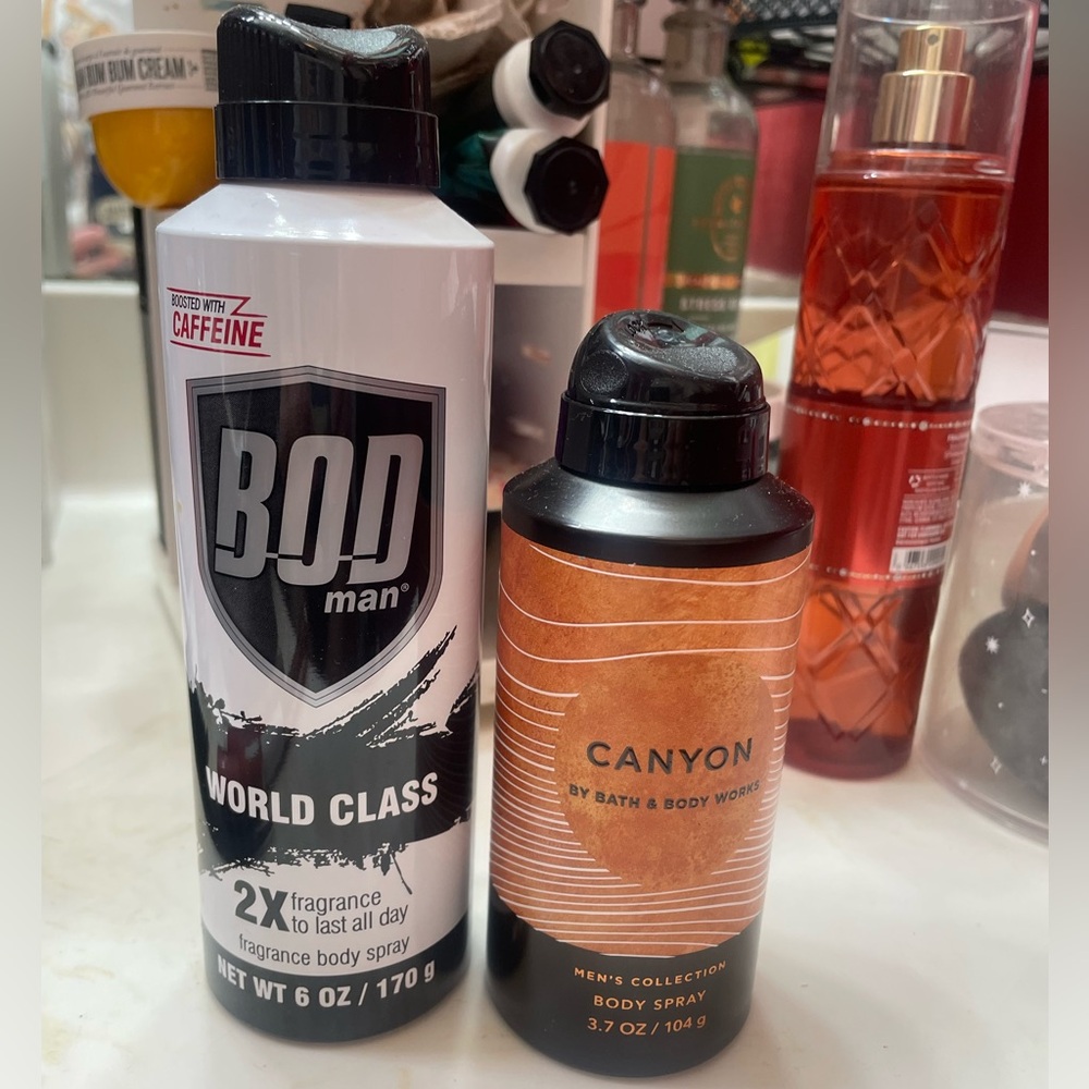 Bundle of Bath & Body Works Men’s Canyon Body Spray and BOD Max World Class